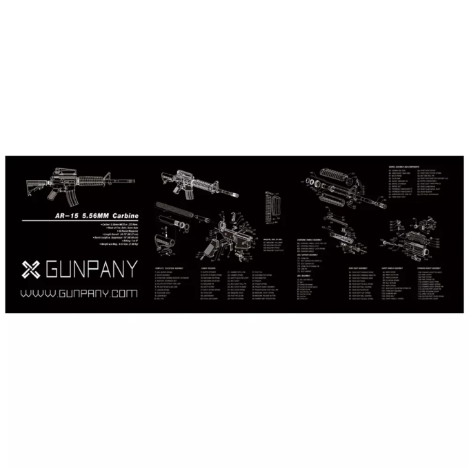 Оружейный коврик-мат Gunpany AR15, резиновый, размер 915x305 мм